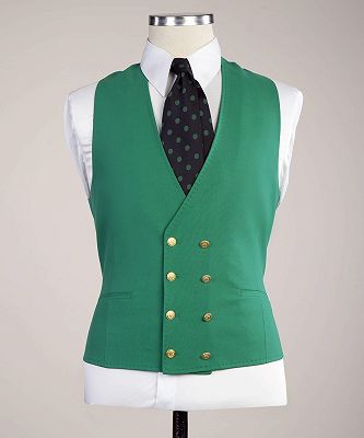 Lastest Design Stylish Green Peaked Lapel Slim Fit Prom Men Suits