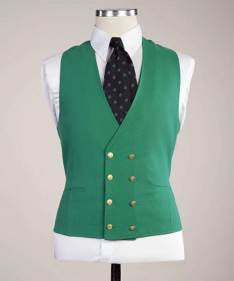 Lastest Design Stylish Green Peaked Lapel Slim Fit Prom Men Suits