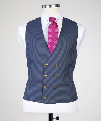 Auberon Modern Grey 3-pieces Peaked Lapel Men Suits For Business_2