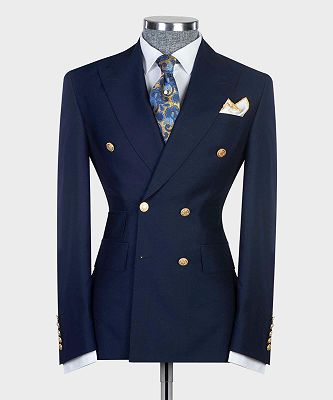 Antony New Arrival Navy Double Breasted Slim Fit Bespoke Prom Men Suits_4