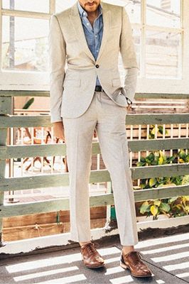 Latest Ivory Linen Men Suits for Wedding | 2 Piece Slim Groom Prom Men Tuxedo