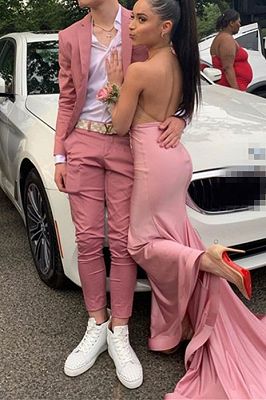 New Arrival Pink Slim Fit Prom Outfits for Men Online