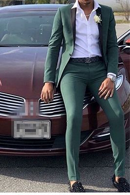 Dark Green Prom Suit | Slim Fit Men Suit