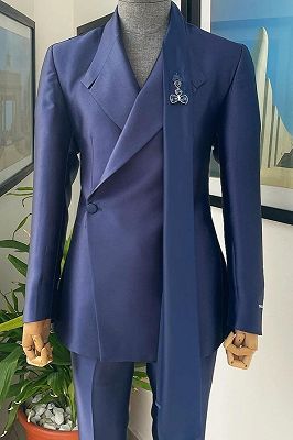 Wythe Glamorous Blue Purple Peaked Lapel Two Pieces Prom Suits