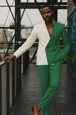Jordan Bespoke Green Shawl Lapel Double Breasted Prom Suits