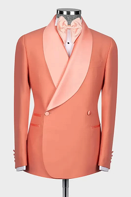 Lawrence Gentle Coral Shawl Lapel Double Breasted Wedding Suits