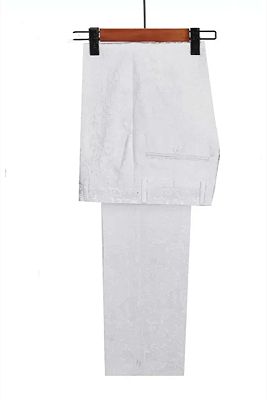 Leopold Wonderful White Shawl Lapel Jacquard Wedding Suits_2