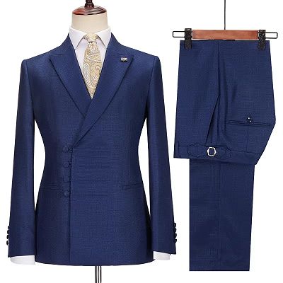 Malcolm Gentle Dark Blue Peaked Lapel Bespoke Business Suits_2
