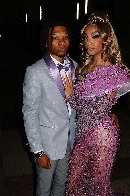 Asa Sparkling Silver One Button Prom Suits With Purple Velvet Lapel_4