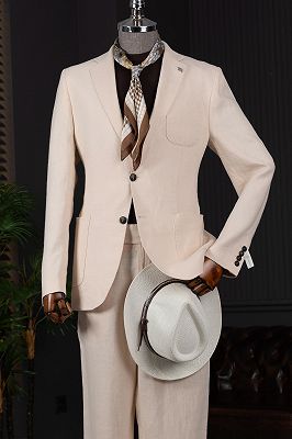 Benson Apricot Notched Lapel Two Buttons Prom Suits