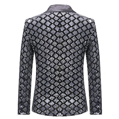 Bill Handsome Silver Sequins Shawl Lapel Prom Suits