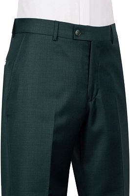 Bishop Handsome Dark Green Peaked Lapel Double Breasted Business Suits_3