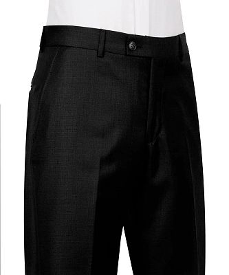Blair Formal Black Peaked Lapel Double Breasted Business Suits For Men_3