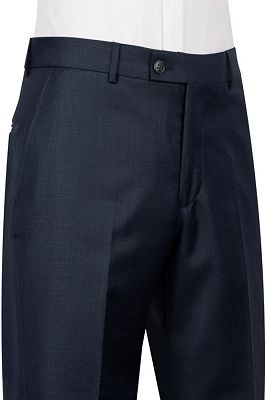 Blake Gentle Navy Peaked Lapel Double Breasted Business Men Suits_3