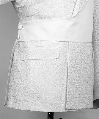 Brady Fancy White Jacquard Notched Lapel Prom Suits With White Crossover Satin Panel_3