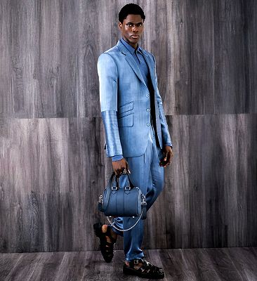 Cameron Stylish Blue Striped Notched Lapel Prom Suits