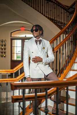 Charles Bespoke White Jacquard Double Breasted Prom Suits With Satin Shawl Lapel_2