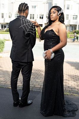 Chris Bespoke Black Shawl Lapel Prom Suits With Cobweb Beadings_2
