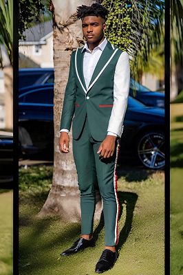 Duke Special Dark Green One Button Peaked Lapel Prom Suits