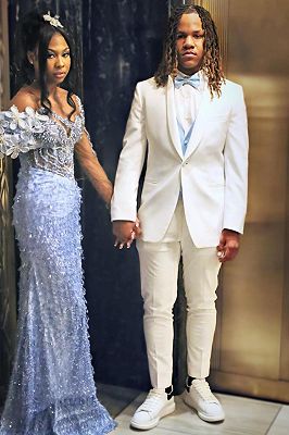 Dave Simple White Shawl Lapel Three Pieces Prom Suits