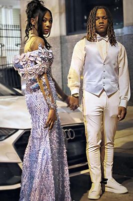 Dave Simple White Shawl Lapel Three Pieces Prom Suits