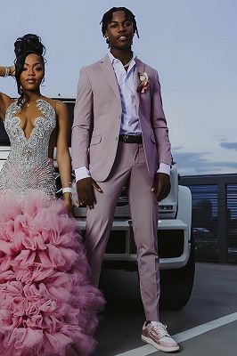 Freddie Bespoke Dark Lilac Notched Lapel Two Buttons Prom Suits