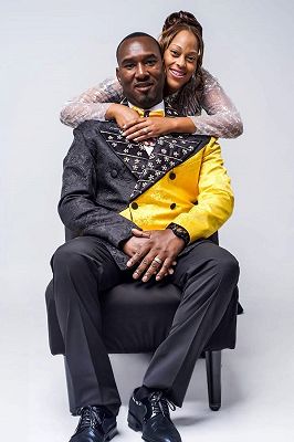 Harold Chic Black And Yellow Jacquard Double Breasted Prom Suits With Beading