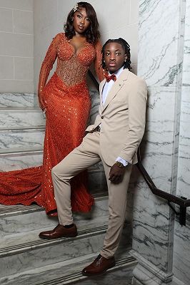 Jaden Simple Beige Notched Lapel One Button Prom Suits