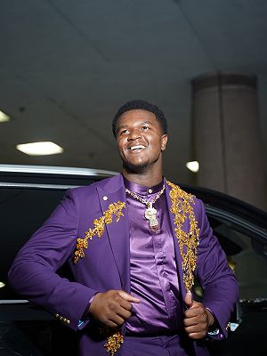 Jean Fancy Purple Peaked Lapel One Button Beading Prom Suits_5