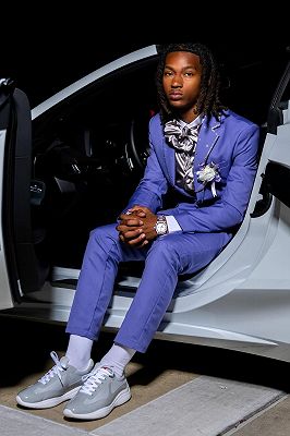 Julius Handsome Blue Notched Lapel One Button Prom Suits With Rhinestones_3