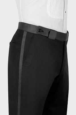 Marico Gentle Black Peaked Lapel Three Pieces Beading Prom Suits