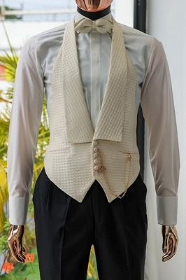 Marsh Bespoke Light Apricot Peaked Lapel Three Pieces Prom Suits_3