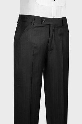 Pete Formal Black Double Breasted Business Suits With Pining Notched Lapel