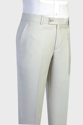 Orville Chic Light Gray Shawl Lapel Three Pieces Wedding Suits_3