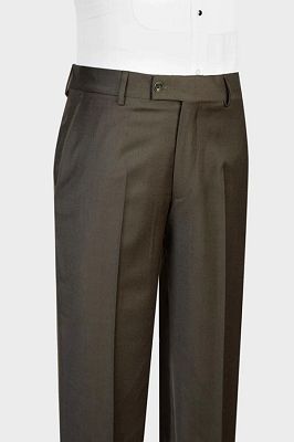 Perry Fashion Dark Olive Green Double Breasted Wedding Suits With Pining Notched Lapel_3