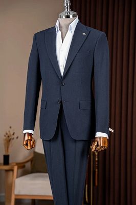 Page Chic Navy Striped Peaked Lapel Business Suits