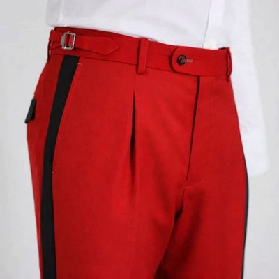 Phelps Mind Black Shawl Lapel One Button Prom Suits With Red Pants And Pining_2