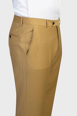 Quentin Fashion Mustard Peaked Lapel Double Breasted Prom Suits_2