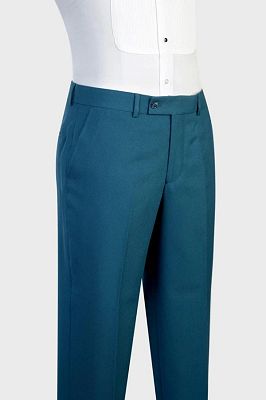 Omar Bespoke Teal Shawl Lapel Three Pieces Wedding Suits_3
