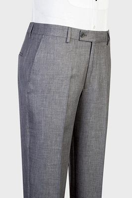 Pearson Elegant Gray Pining Notched Lapel Double Breasted Business Suits_3