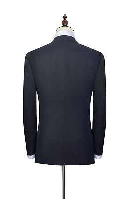 Gentle Black Tweed Notch Lapel Two Buttons Mens Suits for Formal_2