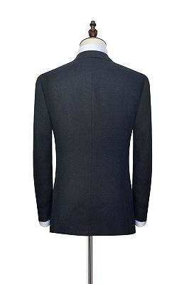 Gentle Black Tweed Notch Lapel Two Buttons Mens Suits for Formal