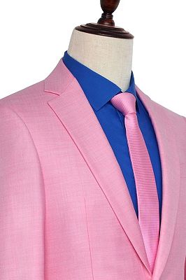 Candy Pink Three Slant Pockets Mens Suits | Fashion Business Suits for Office_5