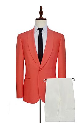Shawl Lapel Orange Mens Suits | One Button Mens Prom Suits with Pants_2