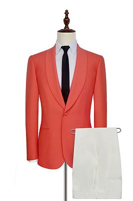 Shawl Lapel Orange Mens Suits | One Button Mens Prom Suits with Pants