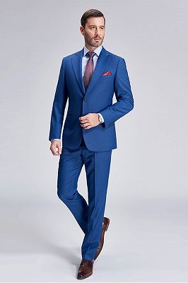 Jakob Romantic Plaid Royal Blue Mens Suits for Business