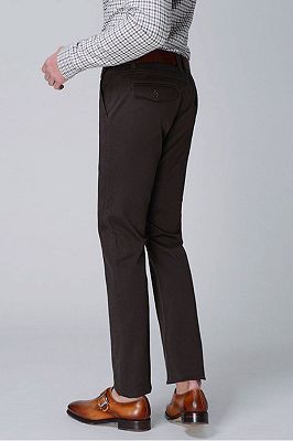 Raul Chocolate Cotton Classic Straight Business Pants_3