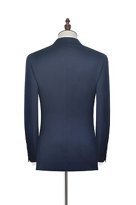 Peak Lapel Double Breasted Business Mens Suits for Formal | Three Piece Dark Navy Suits for Men