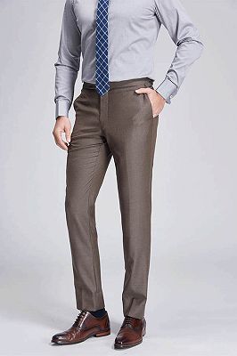 Jalen Formal Straight Solid Brown Casual Mens Pants