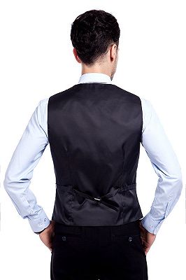 Modern Solid Black Three Piece Suits for Men_8